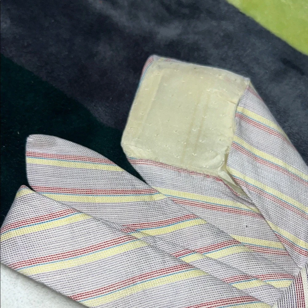 Vintage Mario Valentino Pastel Striped Men's Tie Set